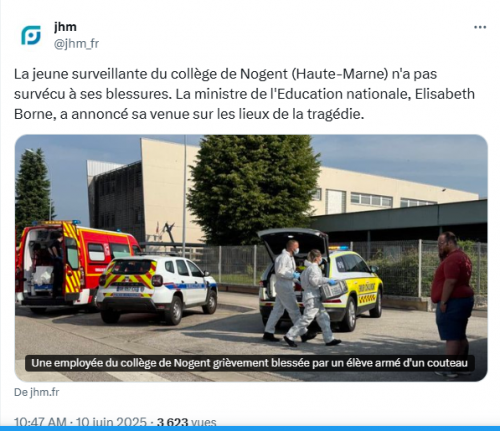 #hautemarne #surveillantetuée #nogent