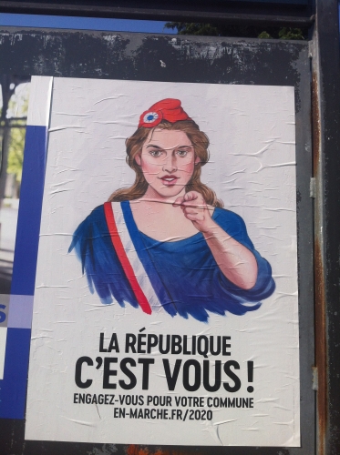 #lrem,#municipales 2020,#macron,affiche électorale,oncle sam,visage