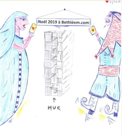 #nativité 2019,#caricatures,#noël,#marie,#joseph,bethléem.com,#mur,territoire occupé,cisjordanie